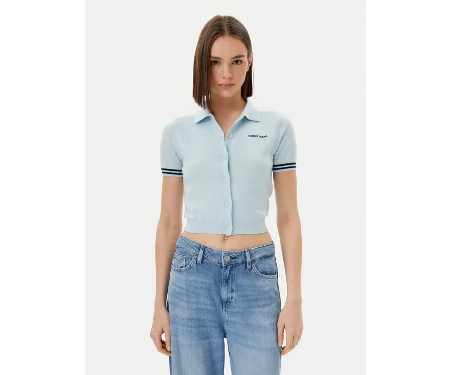 obrazek 1 Guess Jeans Kardigan W5GR03 Z3HO2 Błękitny Regular Fit