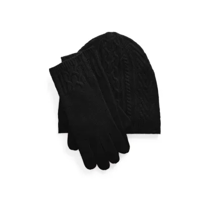 Zdjęcie LAUREN RALPH LAUREN Zestaw czapka, szalik i rękawiczki 454960056002 Czarny