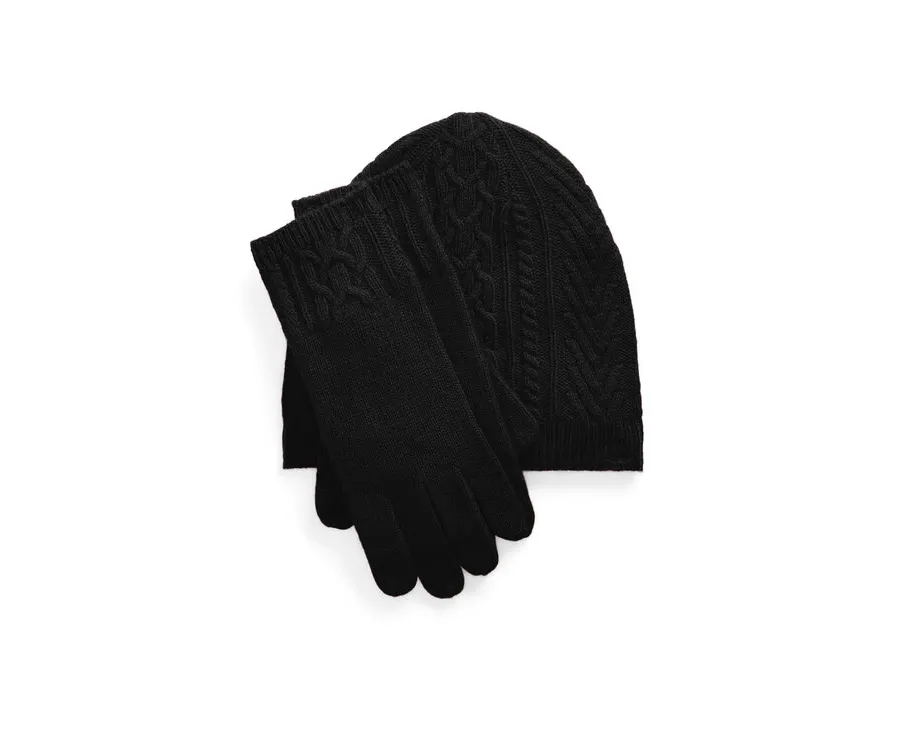 obrazek 1 LAUREN RALPH LAUREN Zestaw czapka, szalik i rękawiczki 454960056002 Czarny