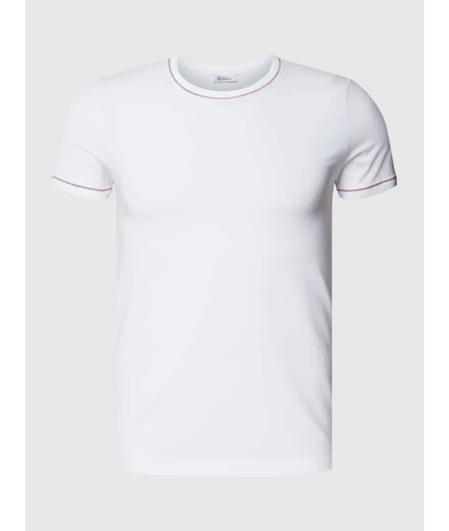 obrazek 1 T-shirt z prążkowanym, okrągłym dekoltem model ‘Loren’