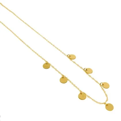 Zdjęcie Wyjątkowy łańcuszek z okrągłymi medalikami śr.6mm. długość od 40 cm do 42 cm