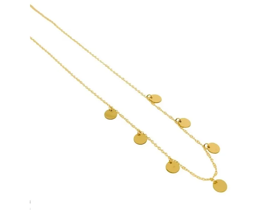 obrazek 1 Wyjątkowy łańcuszek z okrągłymi medalikami śr.6mm. długość od 40 cm do 42 cm