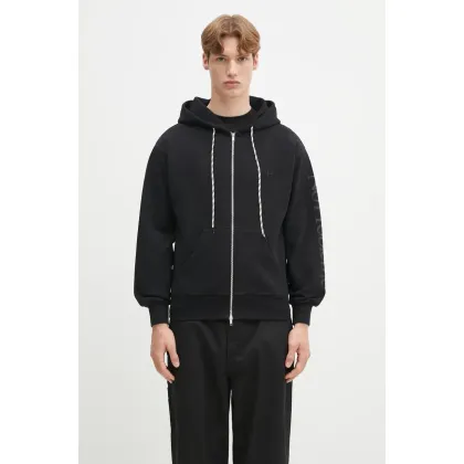 Zdjęcie No Problemo bluza bawełniana Alien-O Zip Through Hoodie męska kolor czarny z kapturem z nadrukiem NP2003003