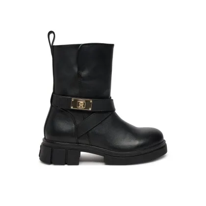 Zdjęcie Tommy Hilfiger Botki Biker Leather FW0FW08313 Czarny