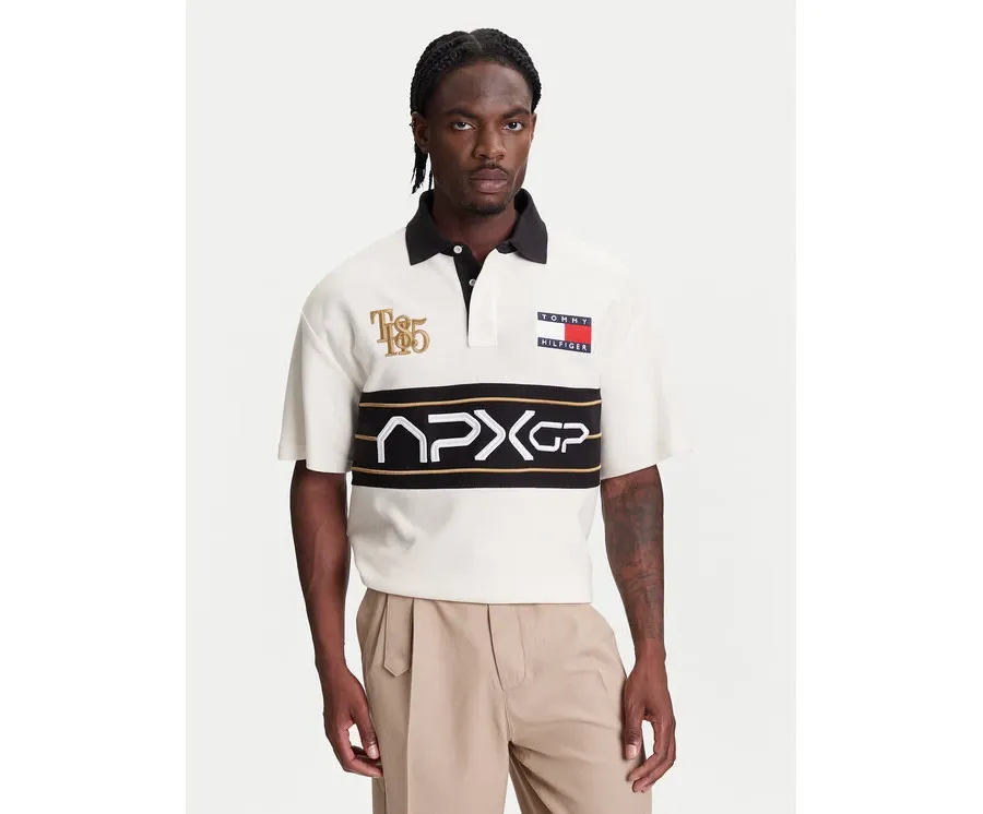 obrazek 1 Tommy Hilfiger Polo F1 Movie Race Day MW0MW41393 Écru Relaxed Fit