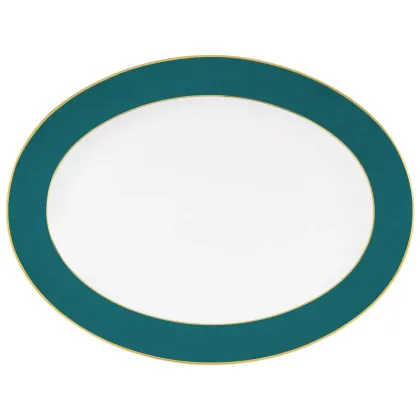 Zdjęcie Unikatowy talerz owalny z porcelany do jadalni