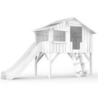Picture Wooden house with a bed and a slide - Mathy by Bols