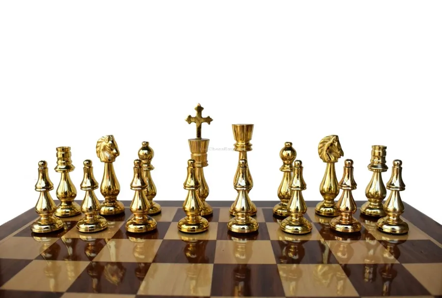 obrazek 4 Figury szachowe z litego mosiądzu z serii King of Castle - The Chess Empire