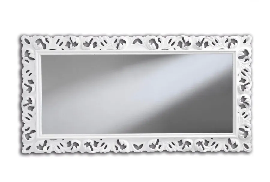 obrazek 1 Włoskie, prostokątne lakierowane lustro z błyszczącym białym wykończeniem - Zanini