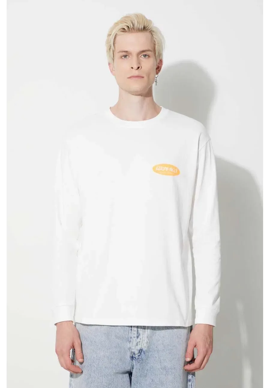 obrazek 1 Gramicci longsleeve bawełniany Original Freedom Oval Longsleeve Tee kolor biały z nadrukiem G3FU.T072
