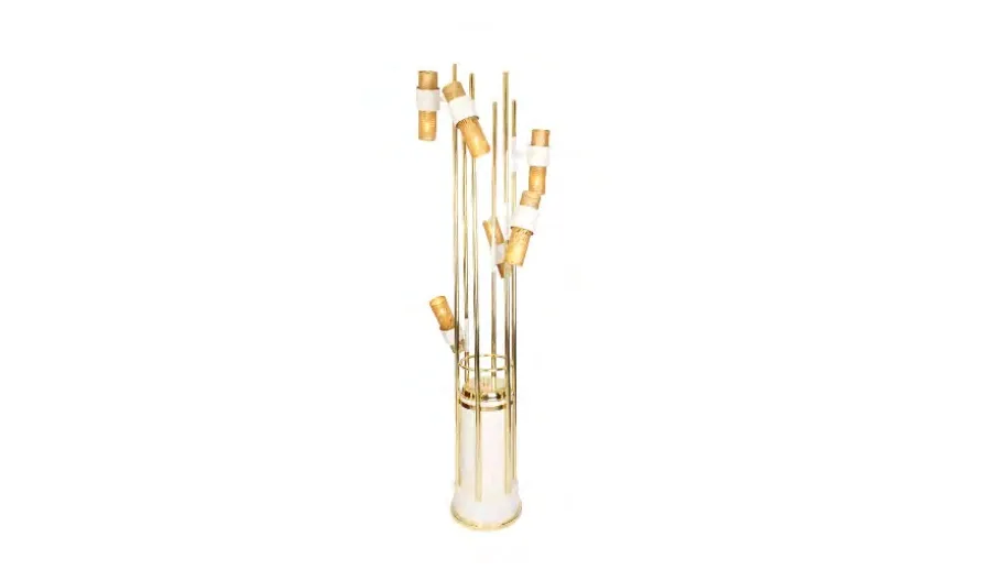 obrazek 5 Nieszablonowa lampa podłogowa Reed z mosiądzu i aluminium