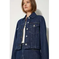 Zdjęcie Kenzo kurtka jeansowa Trucker Jacket Stripped damska kolor niebieski przejściowa FE62DV2456F2.DD