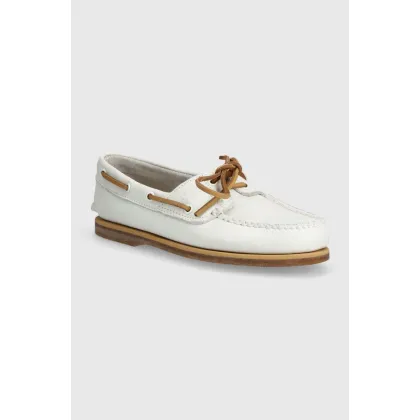 Zdjęcie Timberland mokasyny skórzane Classic Boat męskie kolor biały TB0A412XEM21