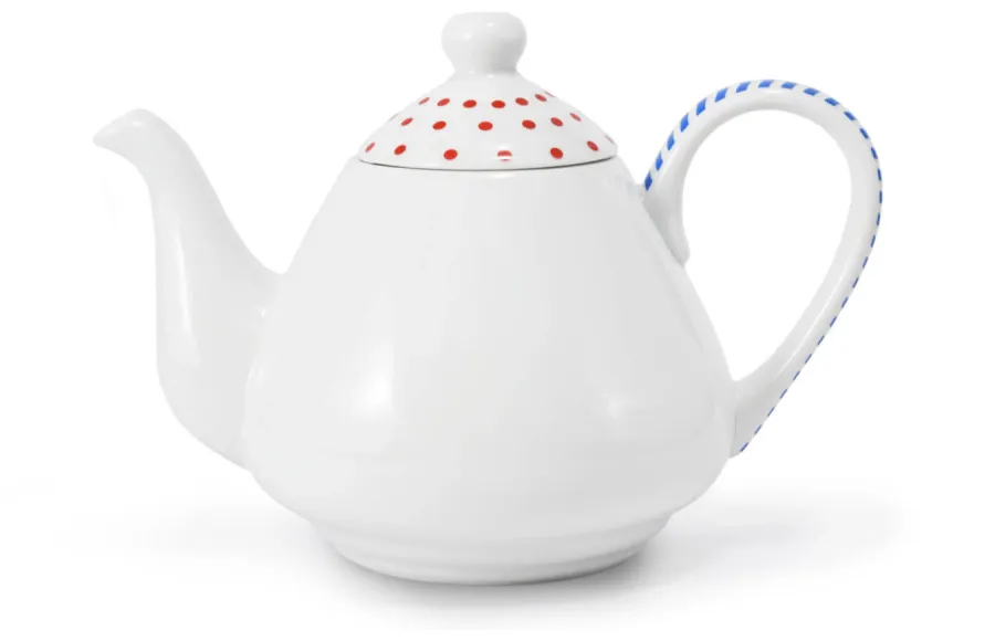 obrazek 2 Piękny porcelanowy czajniczek zdobiony subtelnym geometrycznym motywem z kolekcji BeFree – Leander
