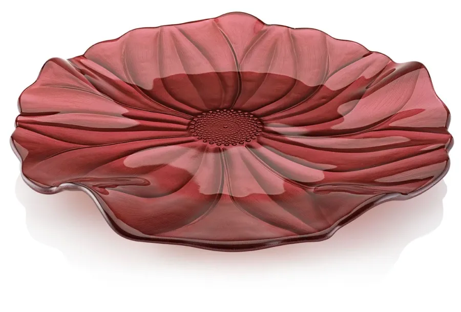 obrazek 1 Włoski stylowy talerz Magnolia w kolorze czerwono perłowym – IVV