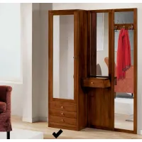 Picture Wardrobe - entrance element, mirror door opening to the left, 3 drawers, 3 interior hangers - Fratelli Mirandola