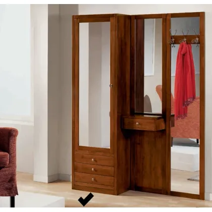 Zdjęcie Szafa - element wejściowy, lustrzane drzwi otwierane na lewo 3 szuflady 3 wieszaki wewnętrzne - Fratelli Mirandola