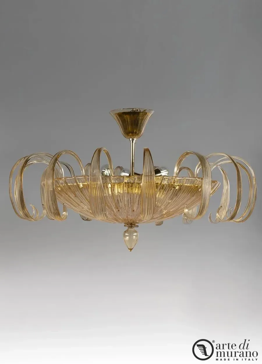 obrazek 1 Prestiżowa lampa sufitowa na 4 żarówki ze szkła Murano