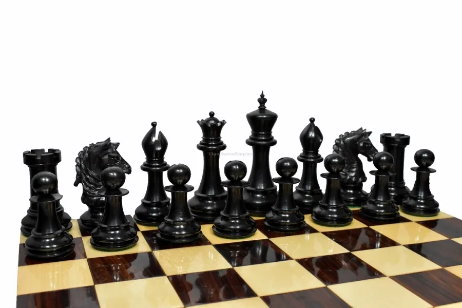 obrazek 7 Kolekcja pionków szachowych z drewna bukszpanowego i hebanowego - The Chess Empire