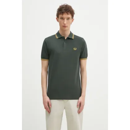 Zdjęcie Fred Perry polo bawełniane kolor zielony z aplikacją M3600.Y22