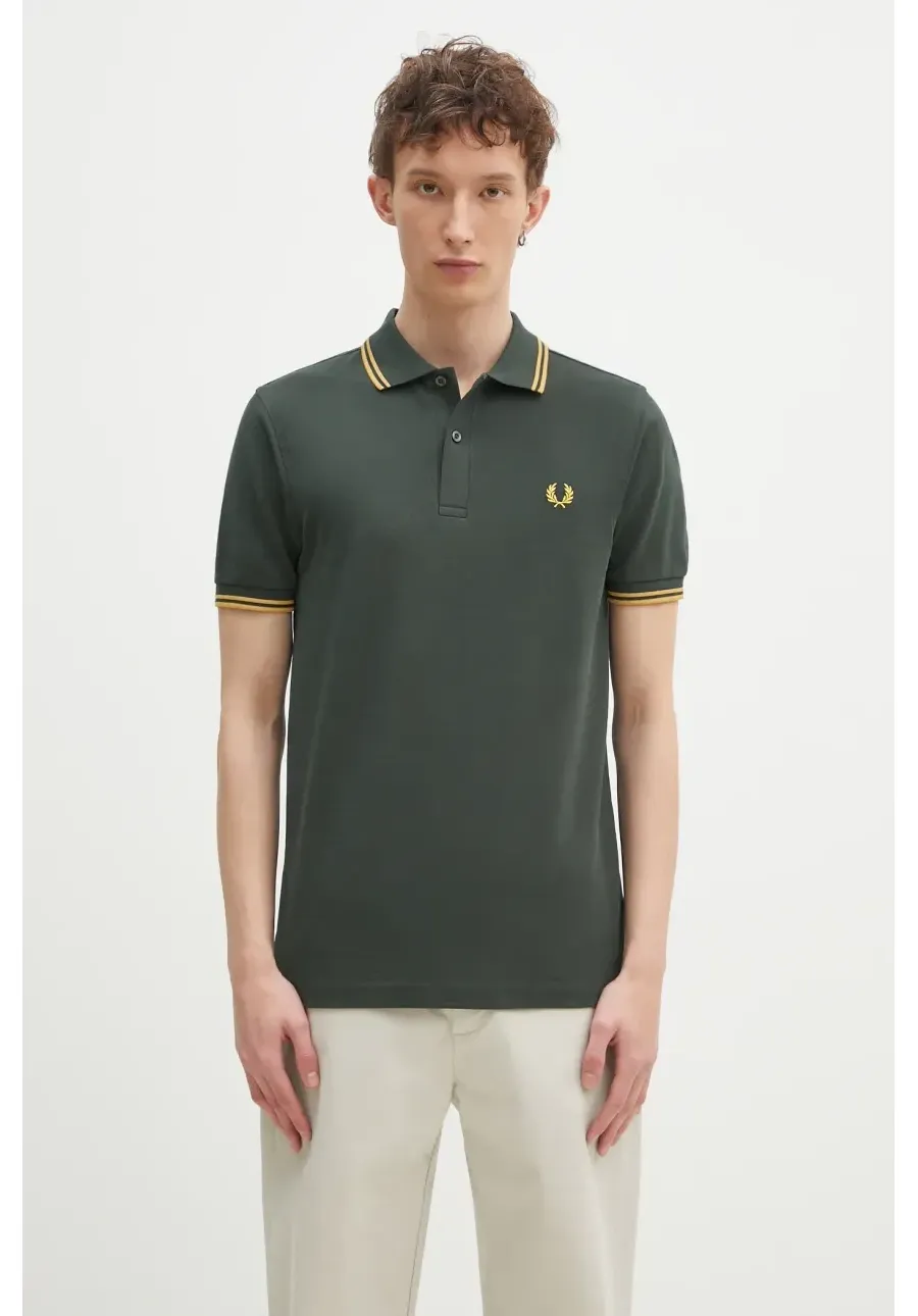 obrazek 1 Fred Perry polo bawełniane kolor zielony z aplikacją M3600.Y22