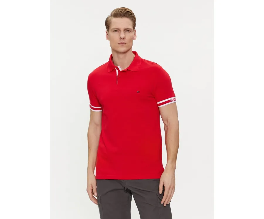 obrazek 1 Tommy Hilfiger Polo Monotype MW0MW34737 Czerwony Slim Fit