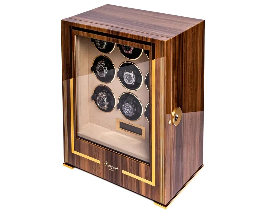 obrazek 3 Podświetlany rotomat na dziewięć automatycznych zegarków - drewniana obudowa
