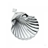 Picture Stylish silver baptism shell with a cross - Zaramella Argenti