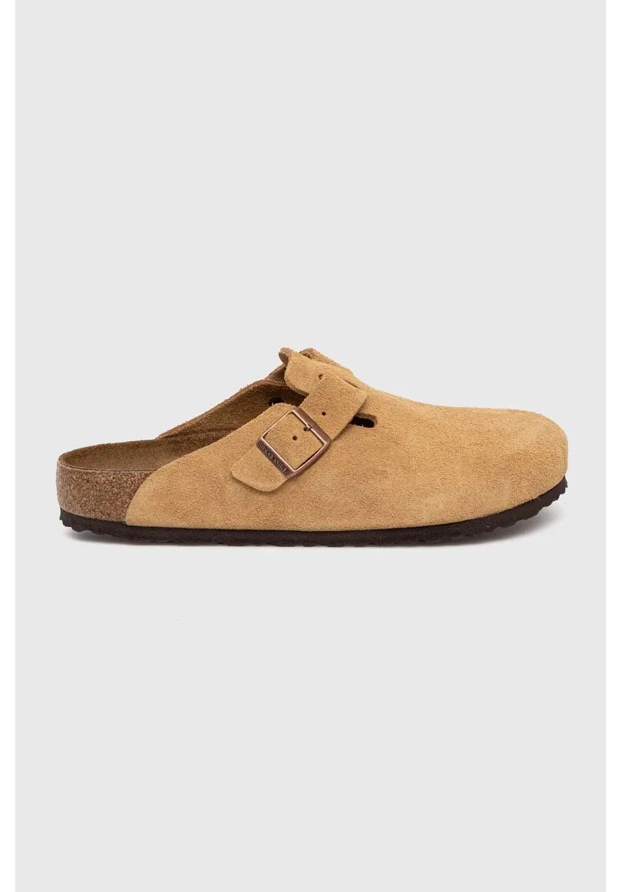obrazek 1 Birkenstock klapki zamszowe Boston męskie kolor beżowy 1026181