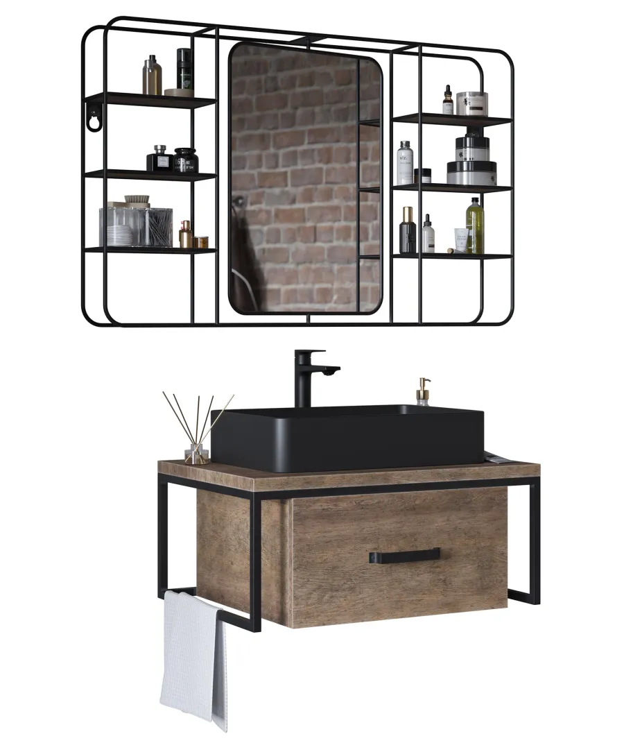 obrazek 1 Nowoczesny włoski komplet łazienkowy Wesley w stylu industrialnym