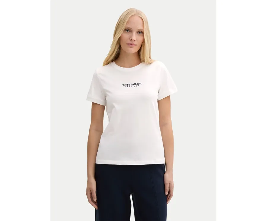 obrazek 1 Tom Tailor T-Shirt 1045543 Biały Regular Fit