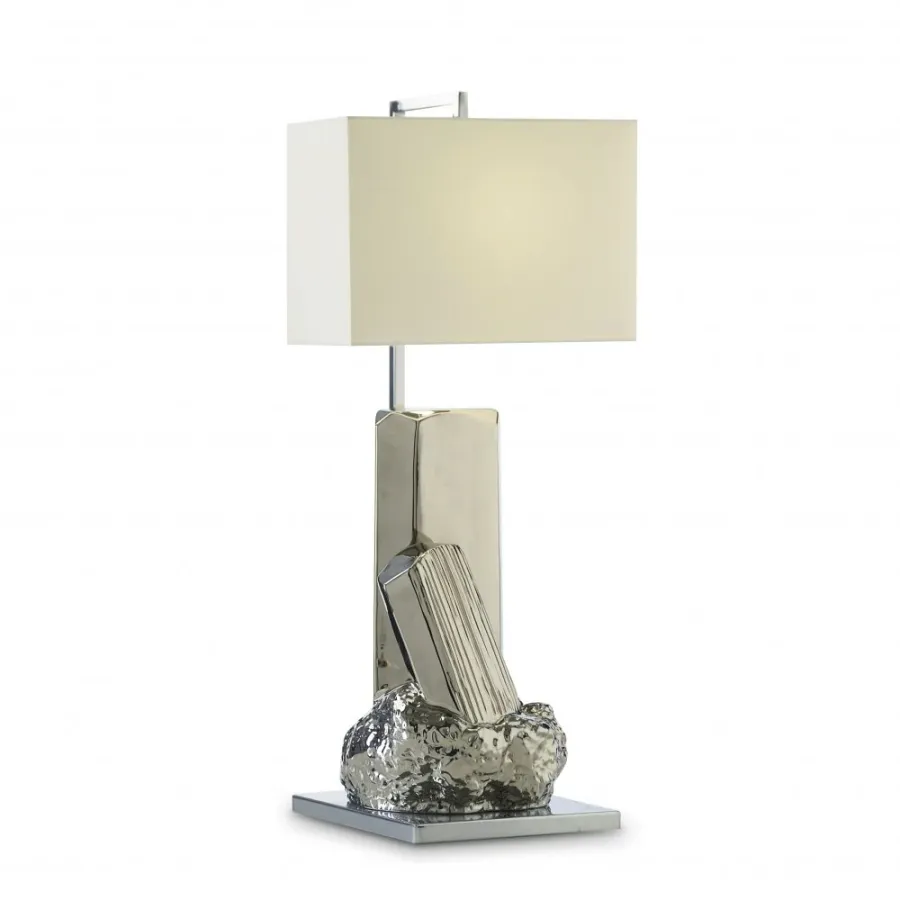 obrazek 2 Lampa stołowa z abażurem z tkaniny H.83xL.36xP.30 cm