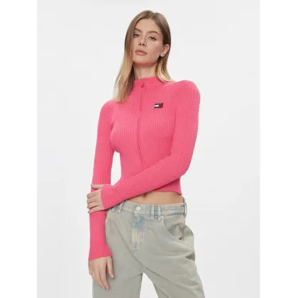 Zdjęcie Tommy Jeans Kardigan DW0DW17243 Różowy Slim Fit
