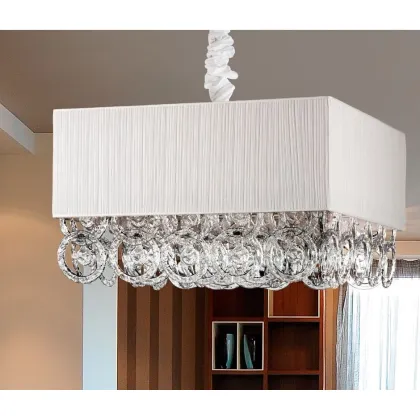 Zdjęcie Wyrafinowany biały żyrandol do salonu - Euro Lamp Art