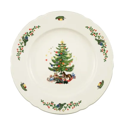 Zdjęcie Duży porcelanowy okrągły płaski talerz 30 cm ze świątecznym motywem - Seltmann Weiden
