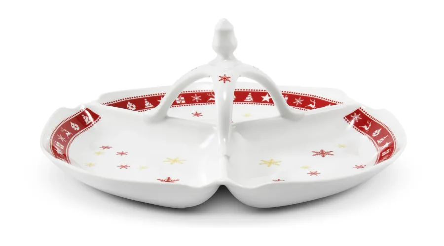 obrazek 1 Stylowa płaska patera z porcelany z bożonarodzeniowej kolekcji – Leander