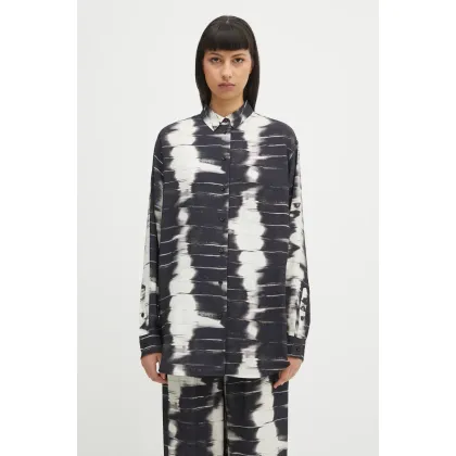 Zdjęcie Samsoe Samsoe koszula damska kolor czarny relaxed z kołnierzykiem klasycznym