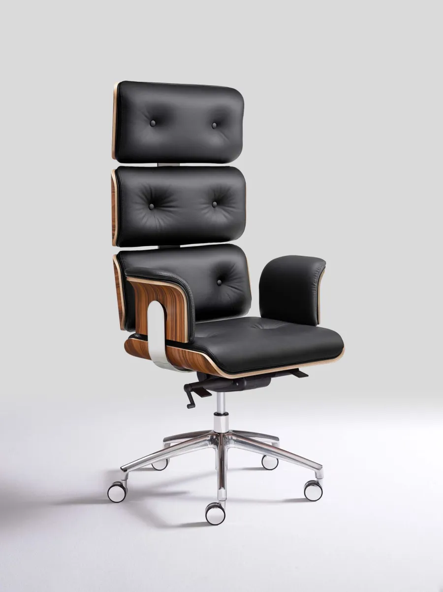 obrazek 3 Włoski designerski skórzany fotel do gabinetu - wersja chrome
