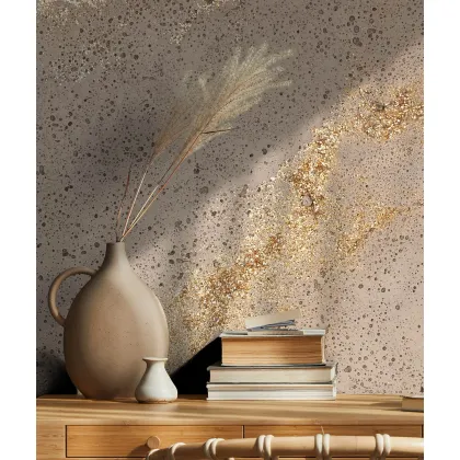 Zdjęcie 100x50 cm DS - (cappuccino, złote kruszywo) - płyta beton architektoniczny ultralekka