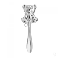 Zdjęcie Srebrna grzechotka dla niemowląt o kształcie dużego misia - Zaramella Argenti