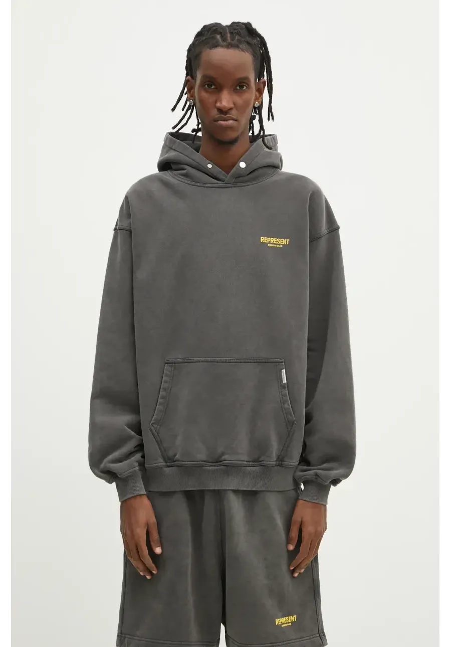 obrazek 1 Represent bluza bawełniana Owners Club Hoodie męska kolor szary z kapturem z nadrukiem OCM41113.4734