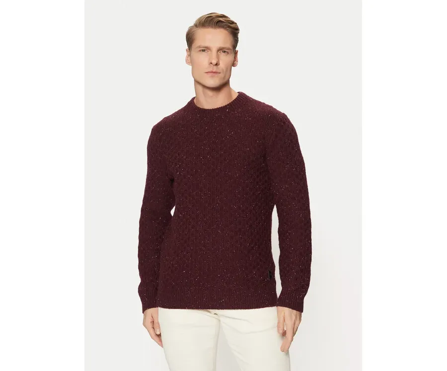obrazek 1 Tom Tailor Sweter 1044537 Bordowy Regular Fit