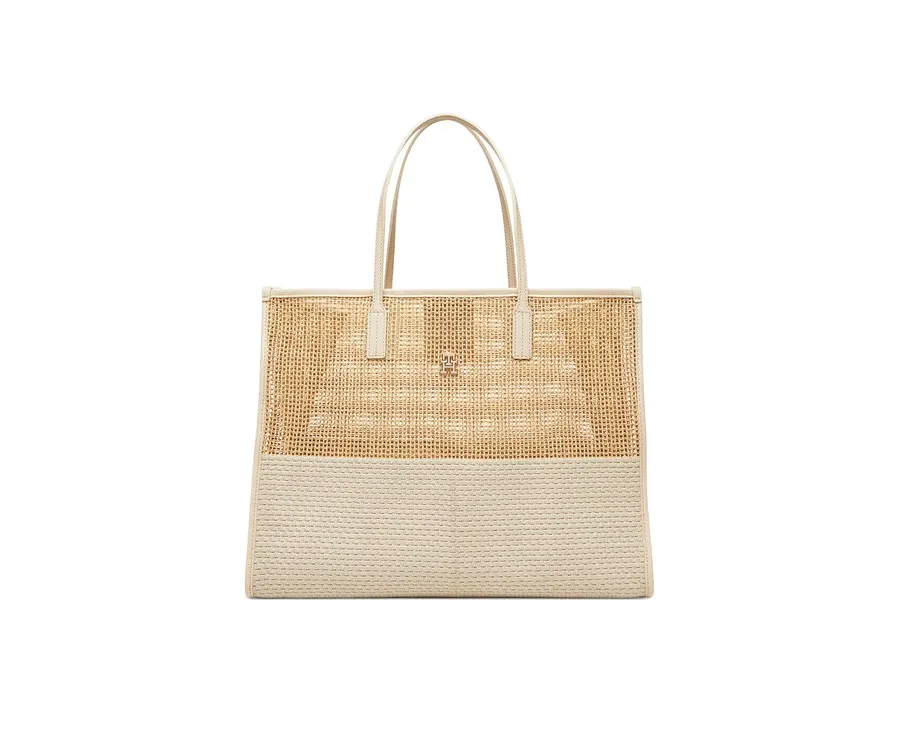 obrazek 1 Tommy Hilfiger Torebka Th City Summer Tote Woven AW0AW17640 Beżowy