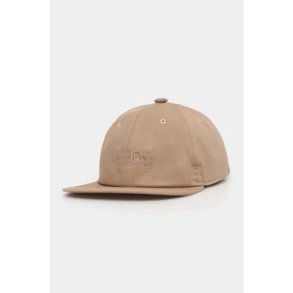 Zdjęcie MM6 Maison Margiela czapka z daszkiem kolor beżowy z aplikacją SH0TC0002