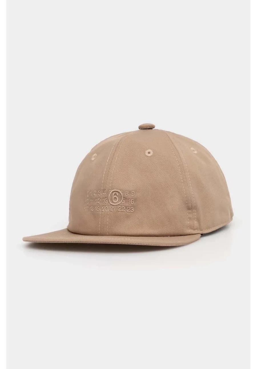 obrazek 1 MM6 Maison Margiela czapka z daszkiem kolor beżowy z aplikacją SH0TC0002