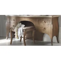Picture A stylish pouffe for the dressing table in the color of walnut sand