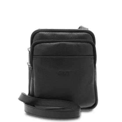 Zdjęcie Czarna skórzana torba na ramię dla mężczyzn - Giudi
