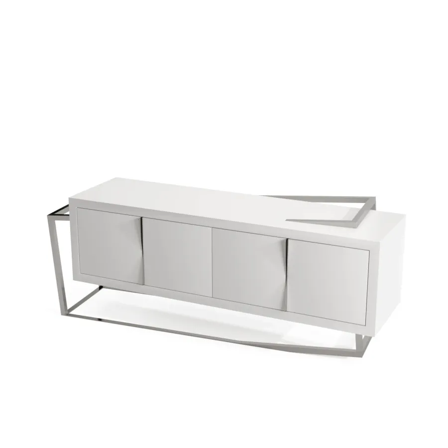 obrazek 3 Designerski duży kredens wykonany z białego lakierowanego drewna