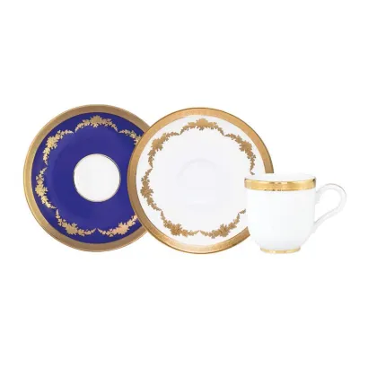 Zdjęcie Ekskluzywna porcelanowa filiżanka do kawy z 2 spodkami
