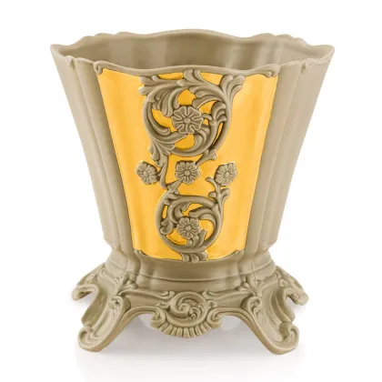 Picture Ceramic decorative flowerpot container with gold accents - Ahura